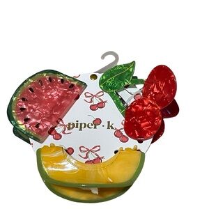 Piper K Colorful Fruit Hair Claw Clip Set- Watermelon, Cantaloupe, & Cherries
